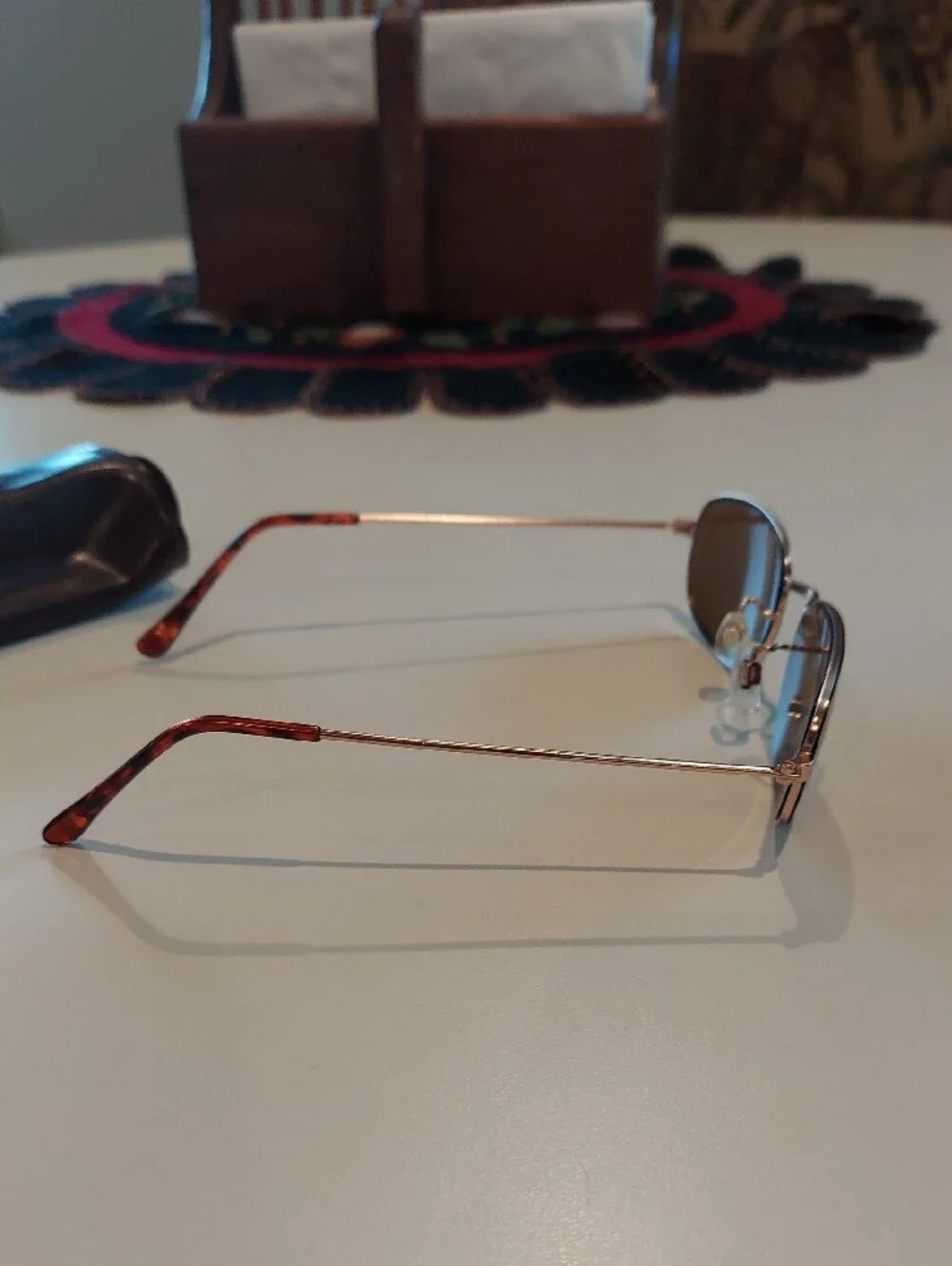 Men's Oval Brown Lens Sunglasses with Gold Frame